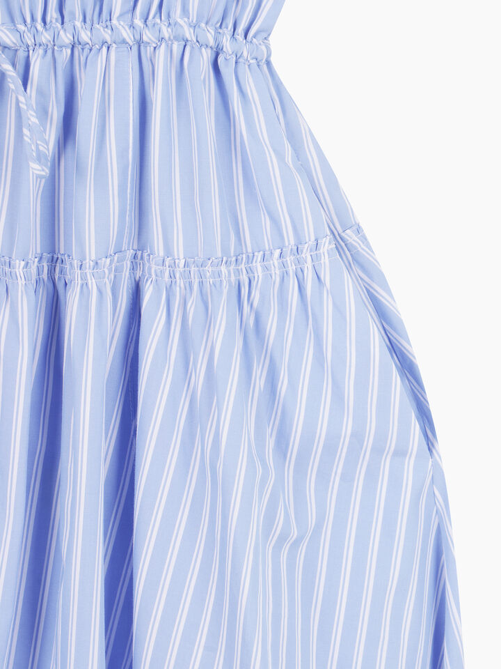 Light blue sleeveless dress with stripes - sisley k midi dresses - Light Blue | Sisley K image number 4